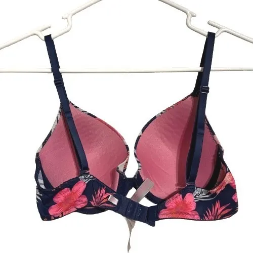 Victoria's Secret PINK Wear Everywhere Push Up Bra Tropical Floral Size 34C Blue - Image 2
