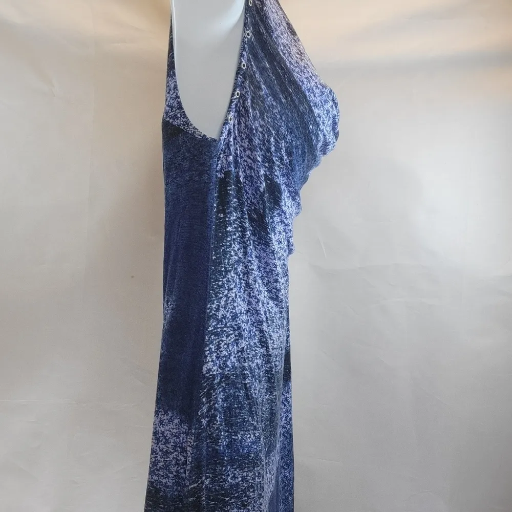 Edin sleeveless two toned draped cowl neck slip midi dress size small Blue - Image 4