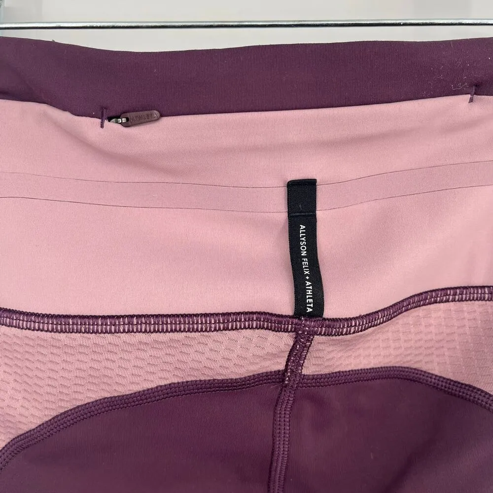 ATHLETA Allyson Felix Legend Mesh 7/8 Tight Agate Purple Pant Women's X-Small - Image 9
