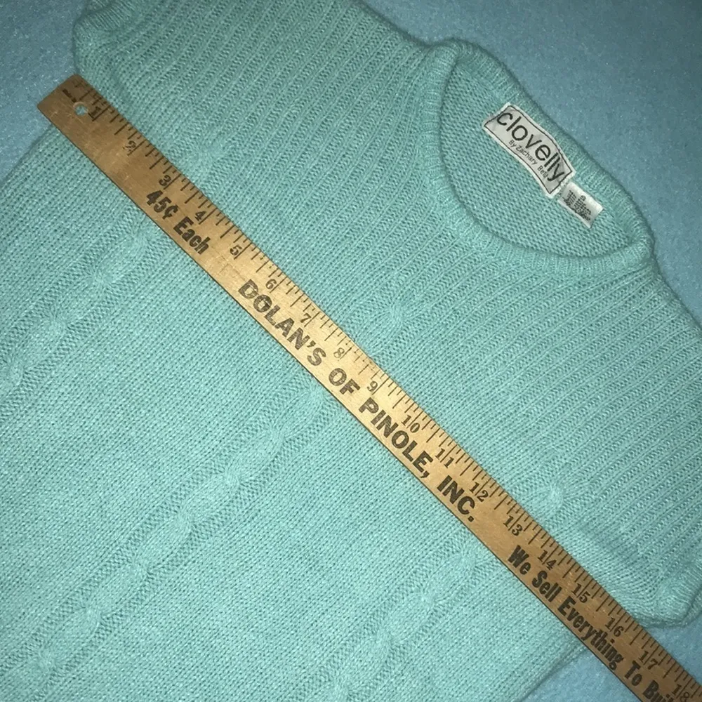 CLOVELLY By Zachary Belil silk angora blend knit sweater short sleeves size S - Image 7