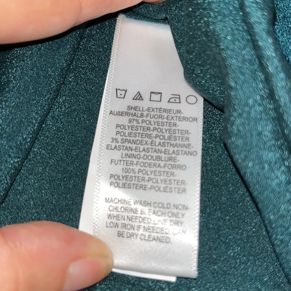 Dress the Population Kai Bustier‎ Asymmetrical Ruffle Drape Gown Pine XS - Image 12