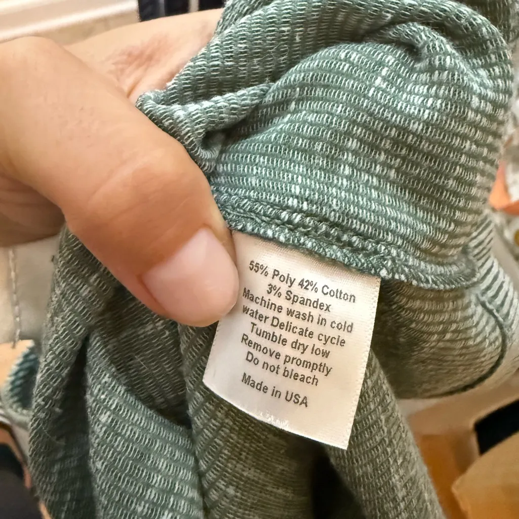 Anthropologie Saturday Sunday Green Cropped Ribbed Tee - Image 3