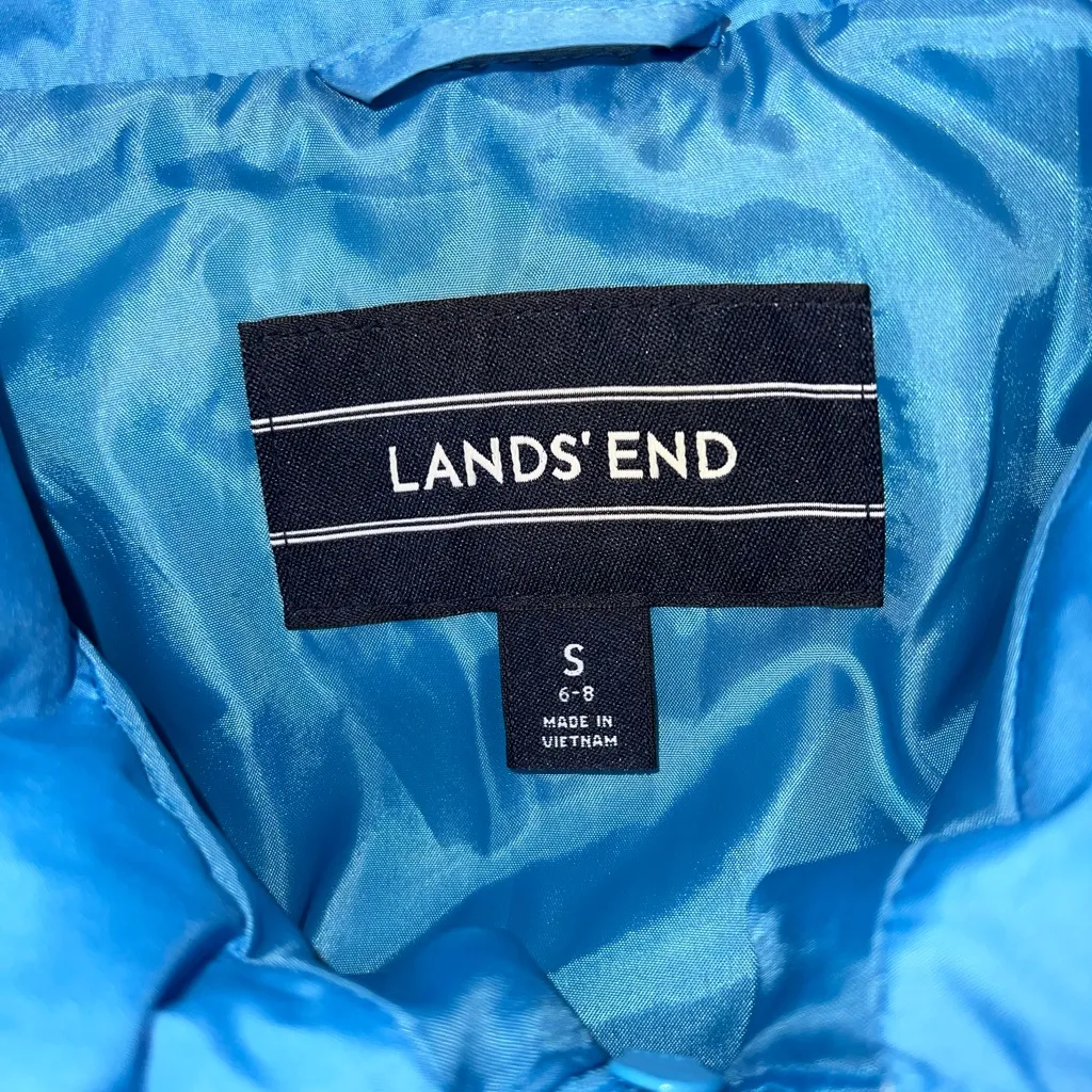 Super Nice Lands’ End Down Puffer Jacket! Blue - Image 6