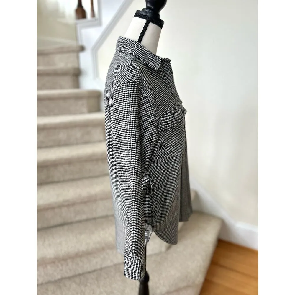 Abercrombie & Fitch Soft AF Black & White Houndstooth Oversize Button Up - Image 3
