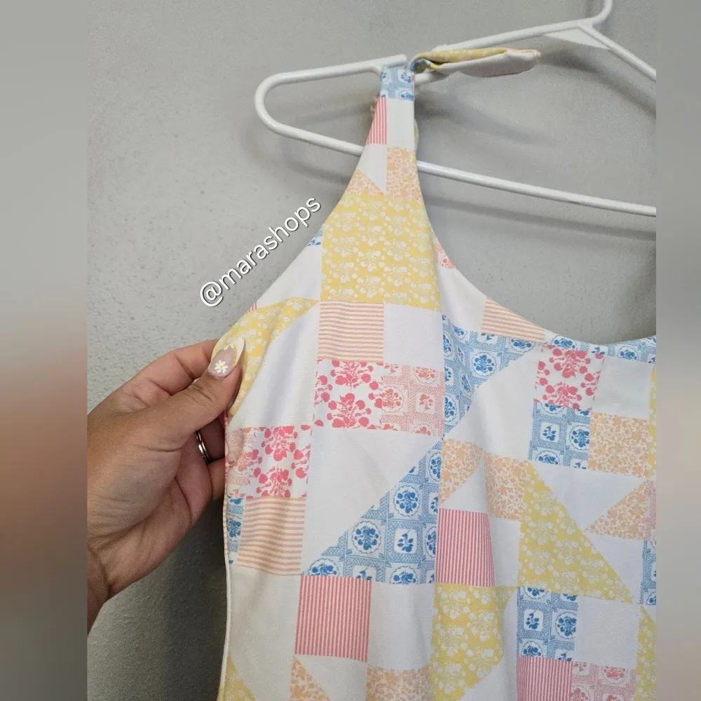 Minnow X Maisonette Patchwork Tie Knot One Piece Swimsuit Size L - Image 5