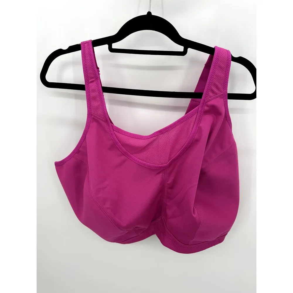 Glamorise Sport Full Figure No Bounce Pink Sports Bra Women's Size 50F - Image 10
