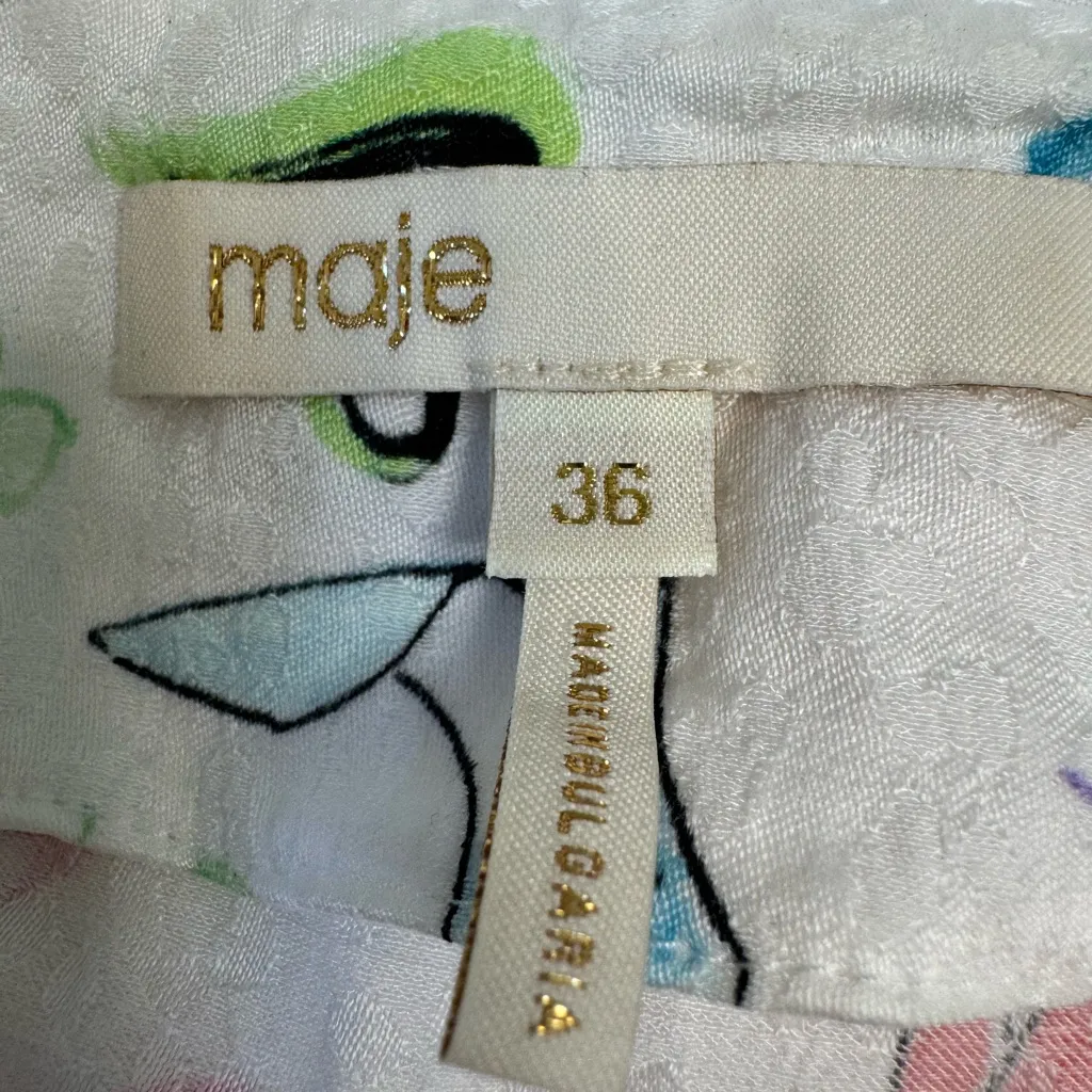 Maje Icake Printed Lace Collar Romper size 36 4 US - Image 4