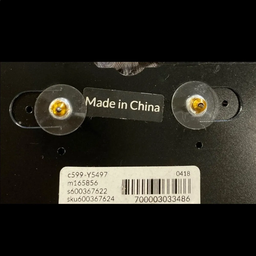 Lane Bryant Rose Gold & CZ Diamond Hoop Earrings - Image 2