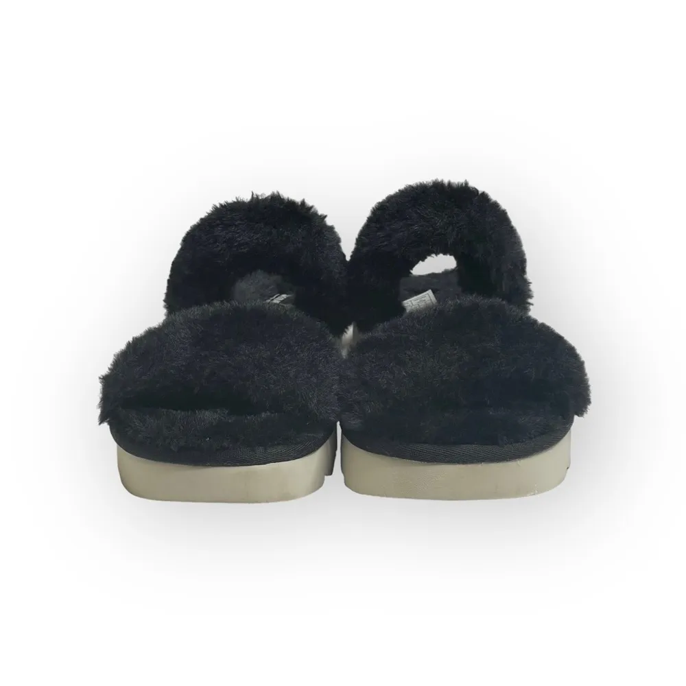 Koolaburra by UGG 𖦹 Comfy Vegan Faux Fuzzy Fur Slide Sandal 𖦹 Black White 𖦹 6 - Image 11