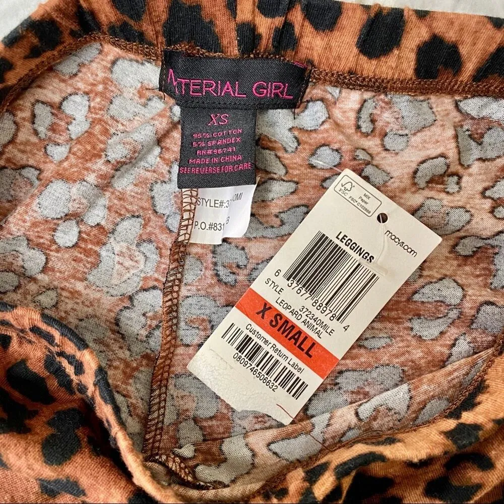 Material Girl Juniors Leopard Print Elastic Band Stretch Casual Leggings Size XS - Image 6
