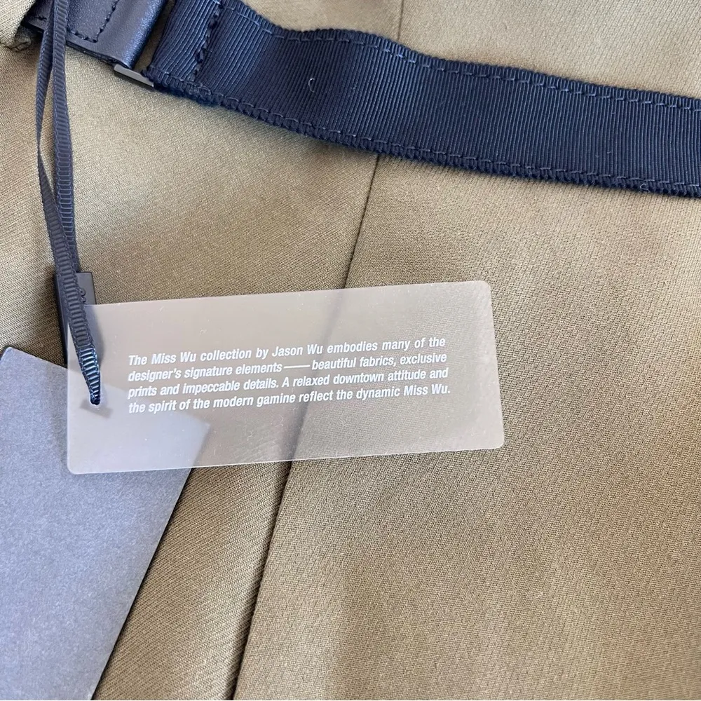 Jason Wu Miss Wu Women’s Olive Green Pleated Belted Mini Skirt - Image 13