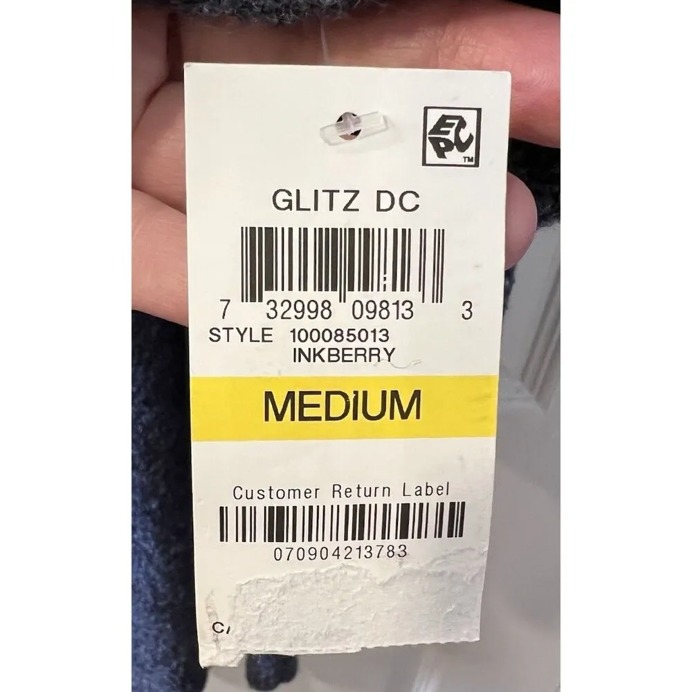 INC International Concepts Puff Shoulder Glitz DC Sweater Ink Berry Size Medium Blue - Image 7