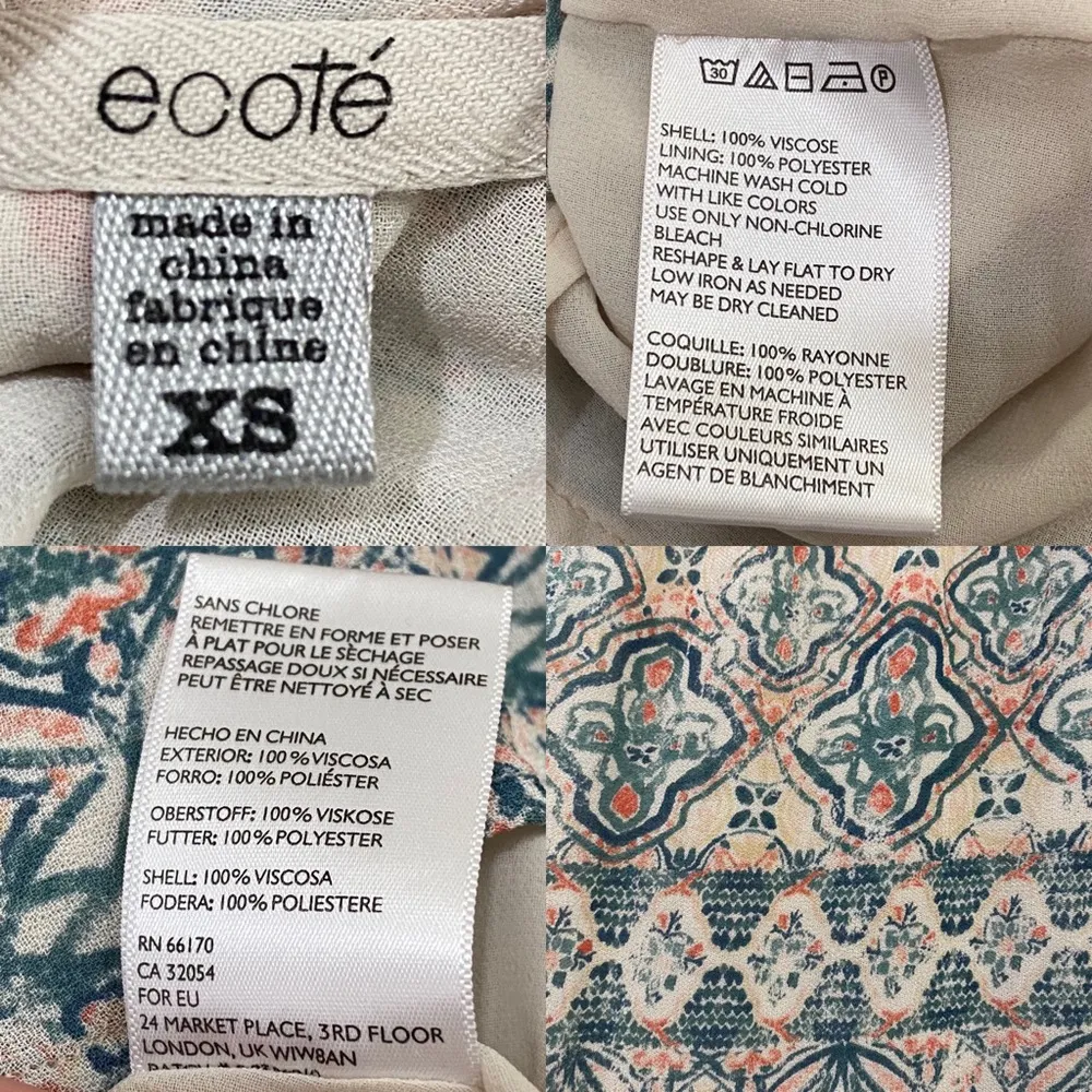 Ecote Tiles For Miles Printed Boho Maxi Dress XS - Image 16