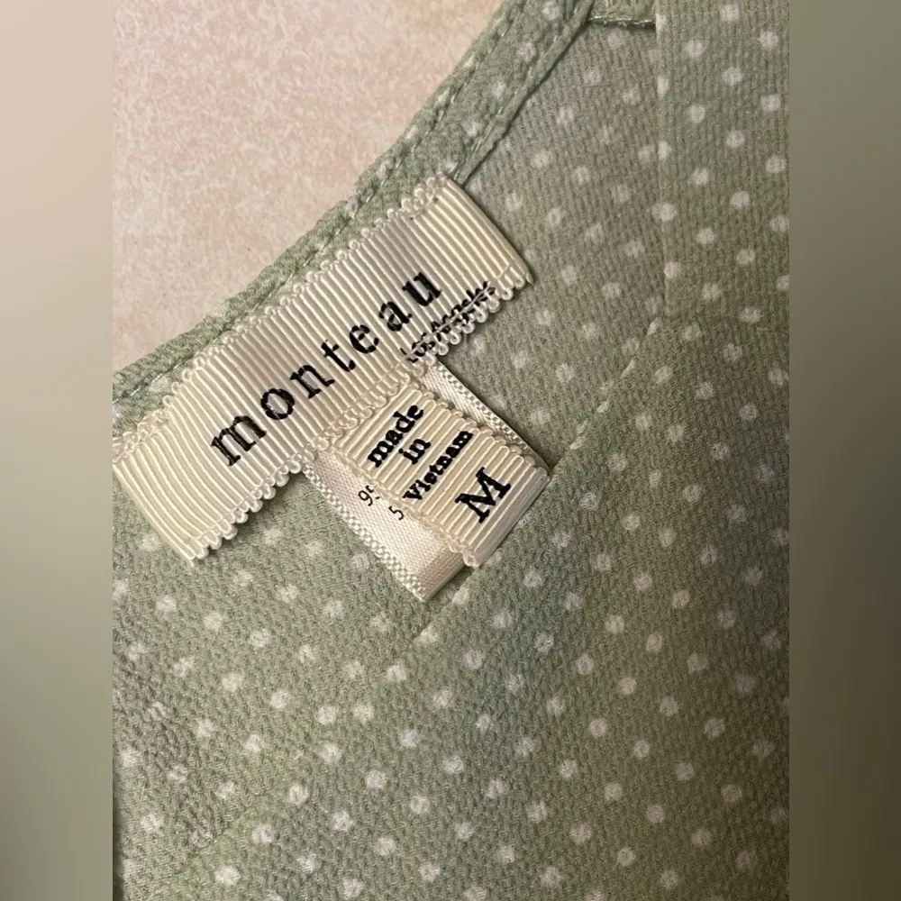 Monteau Women’s Mint polka dot cropped romper Size M - Image 7