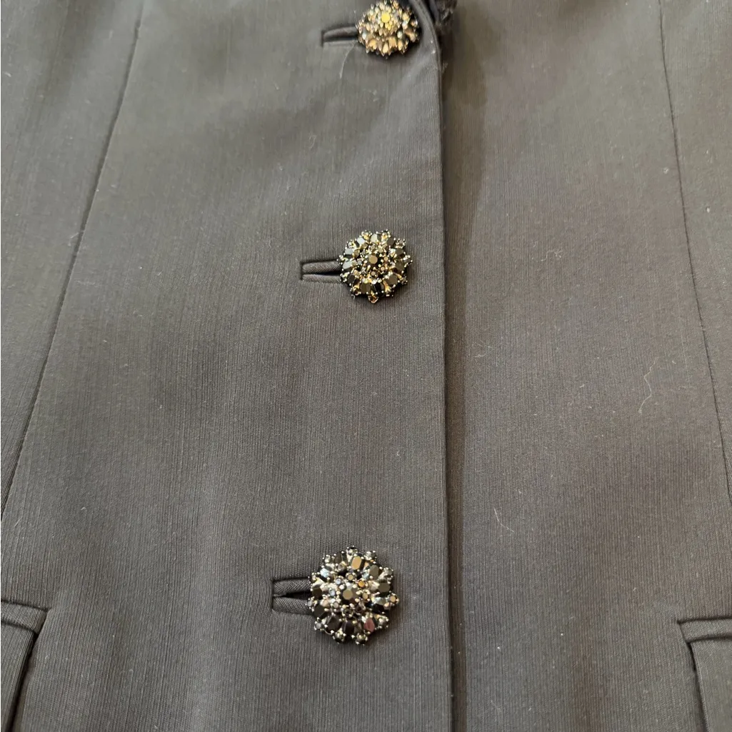 Badgley Mischka Tailored Blazer Coat with Removeable Sequin Ruffled Collar - Image 5