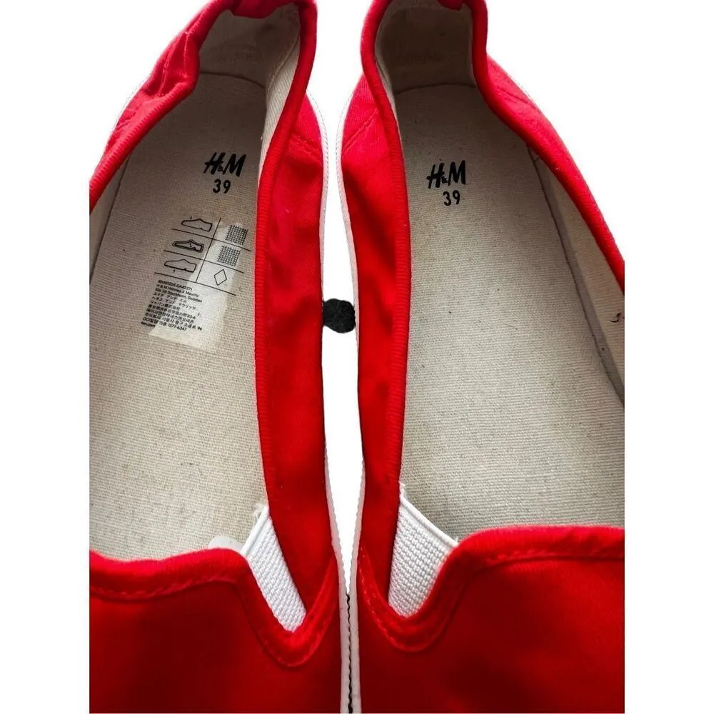 H&M red flat sneakers size 8.5 - Image 6