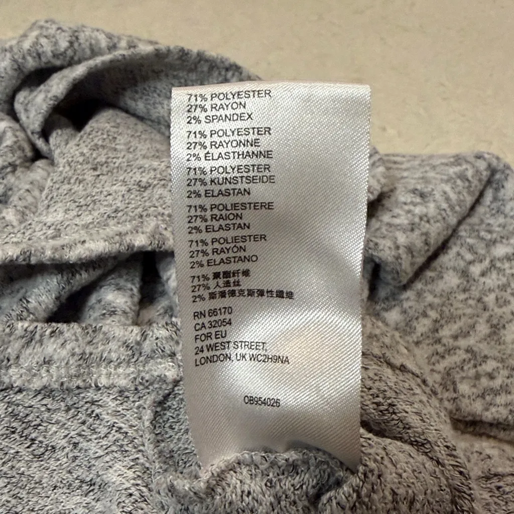 Saturday Sunday for Anthropologie Grey White Print Boxy Crop Sweater Top Size M - Image 7