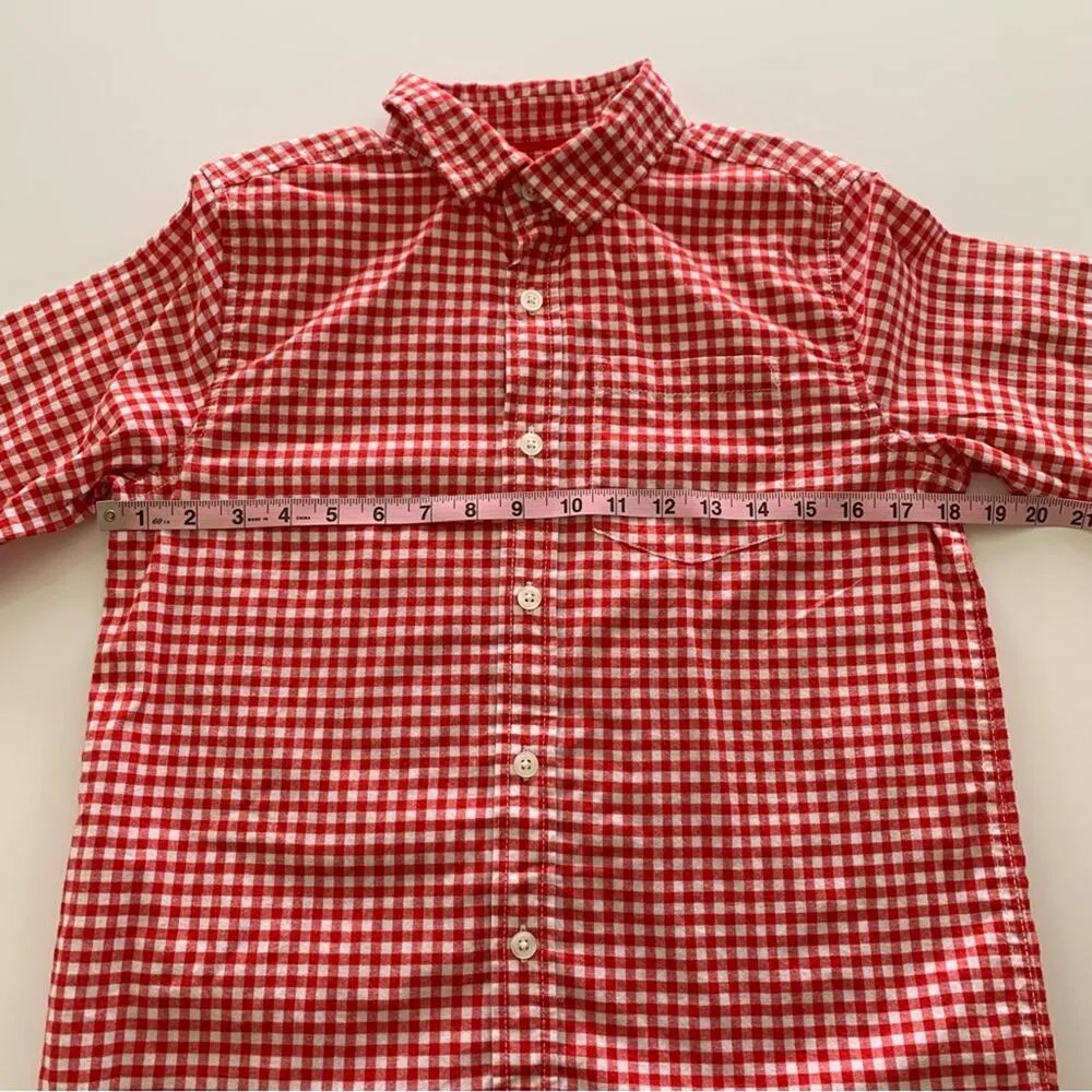 Via Penny Lane Reworked The Rolling Stones Graphic Gingham L/S Button Up Shirt Red - Image 7