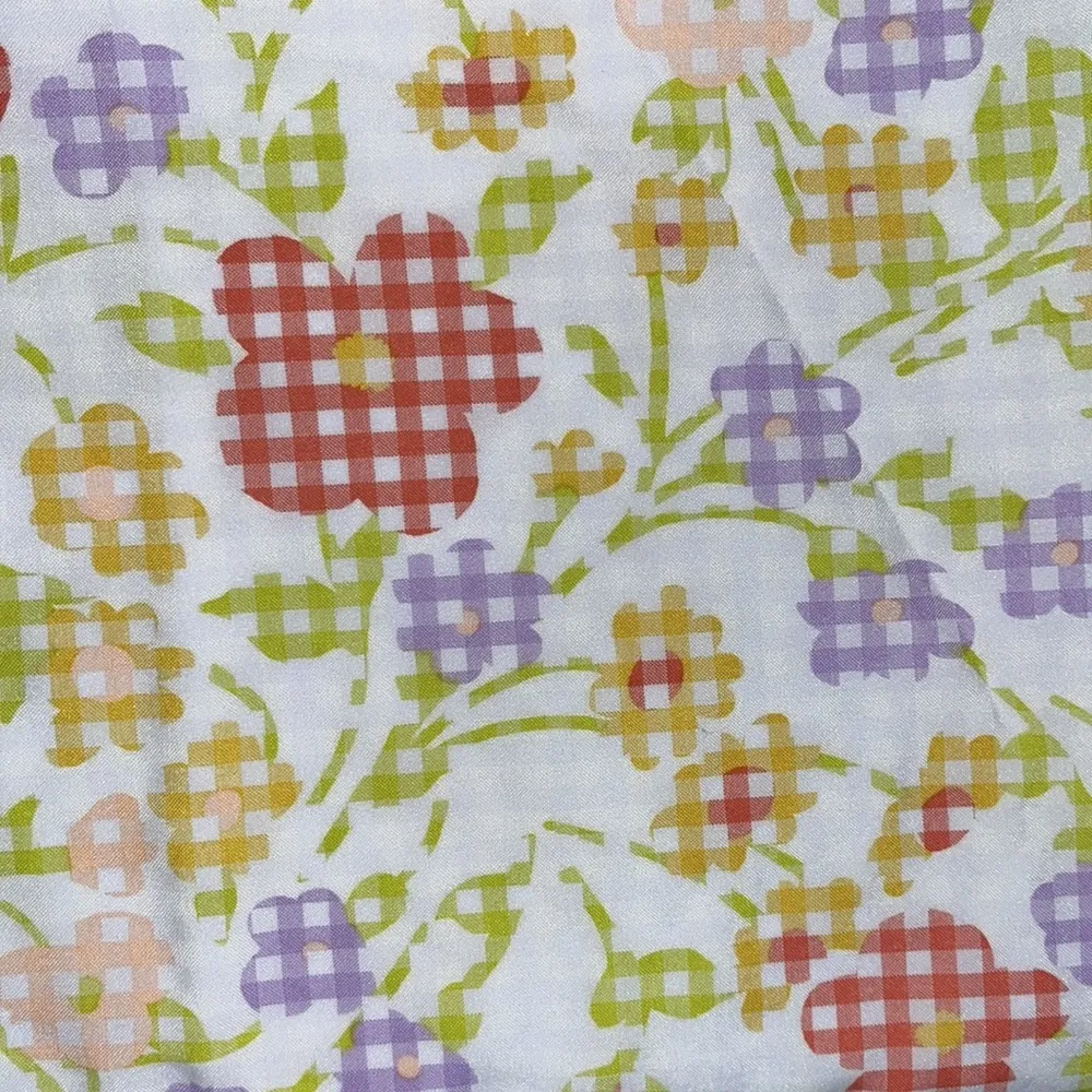 LOFT Ann Taylor NWT Size XL Gingham Floral Print Puff Sleeve Smocked Dress - Image 5