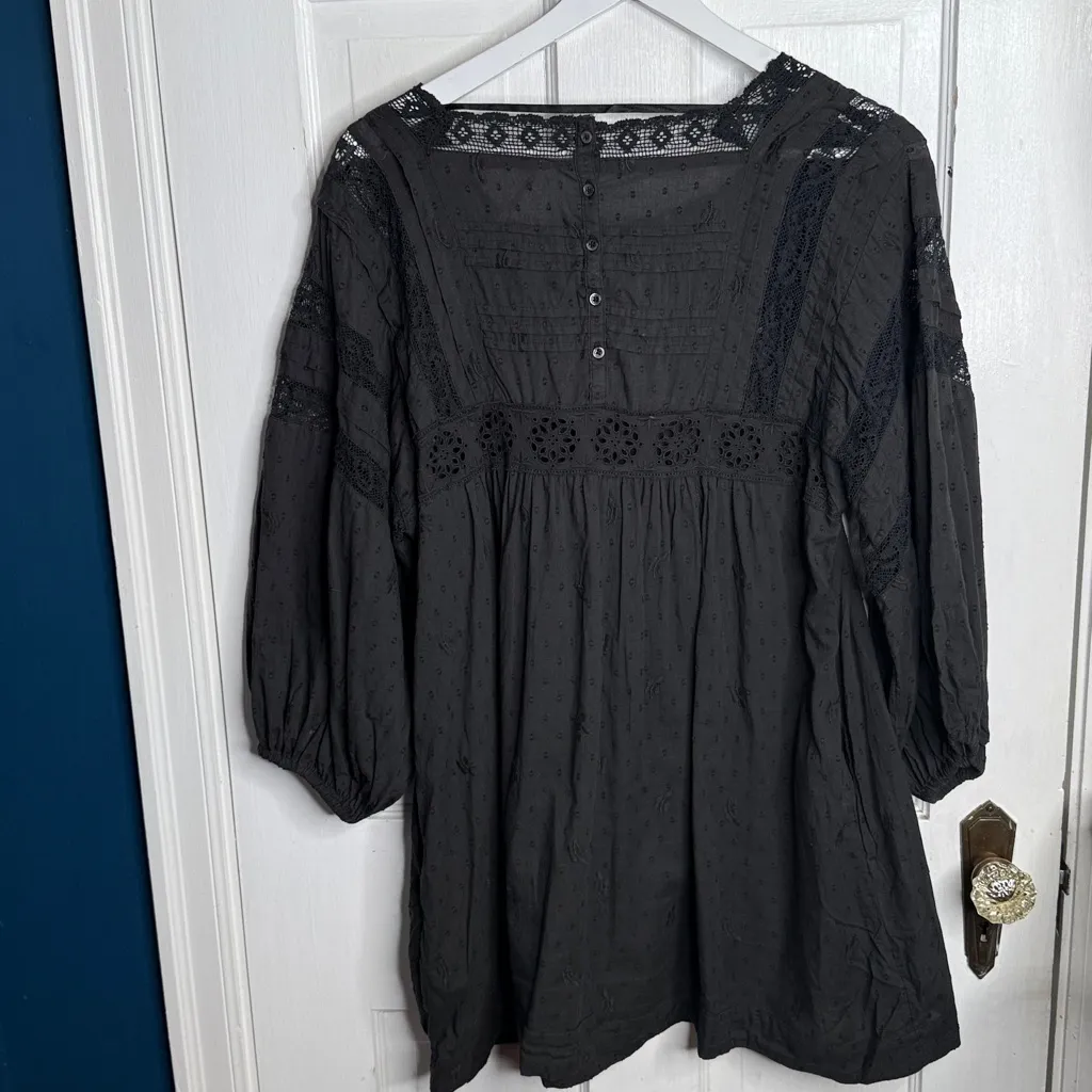 Free People Azalea Black Lace Tunic Top W1949 Sz S - Image 12