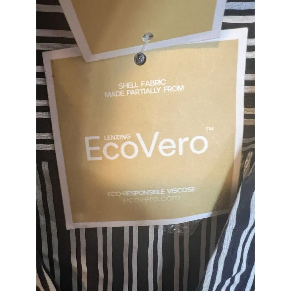 MICHAEL Michael Kors Graphic Halo Stripes Dress Size 12 Midnight Blue MR481NZBHK - Image 9