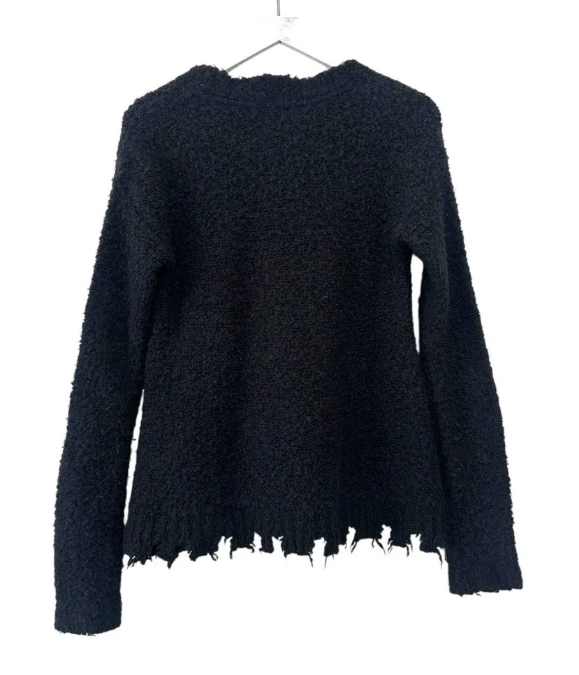 ATM Anthony Thomas Melillo Black Alpaca Blend Bouclé Sweater Size Small - Image 1