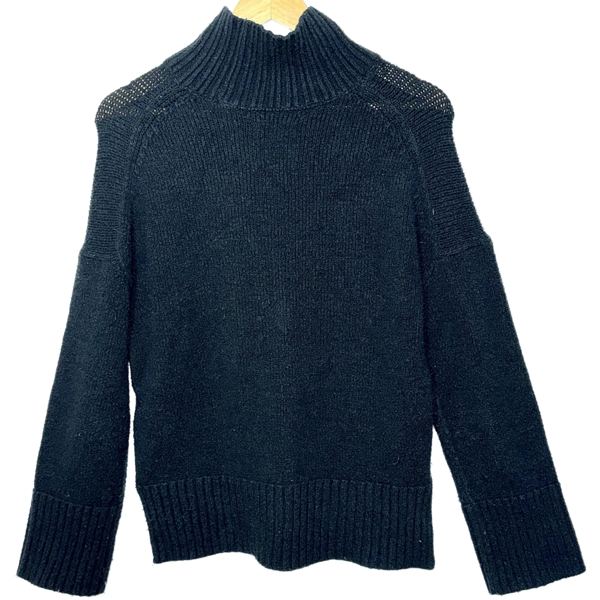 Abercrombie & Fitch Black Wool Knit Pullover Mock Turtleneck Sweater Sz XXS 2XS - Image 2