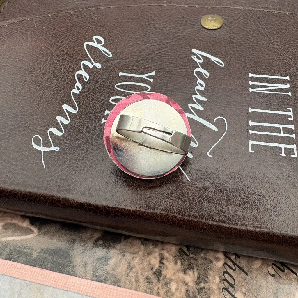 Adjustable Floral Statement Ring Stainless Steel Boho Y2K Blue - Image 7