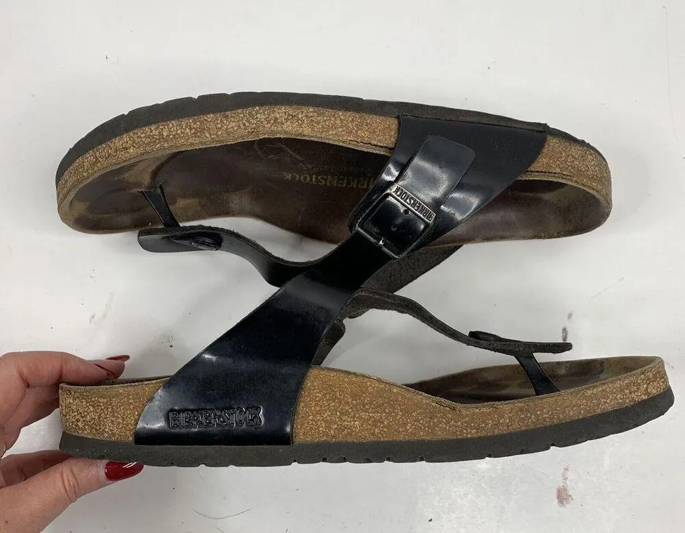 Birkenstock Size 41 10 Gizeh Sandals Birko Flor Patent Shoes Flip Flops T Straps - Image 4