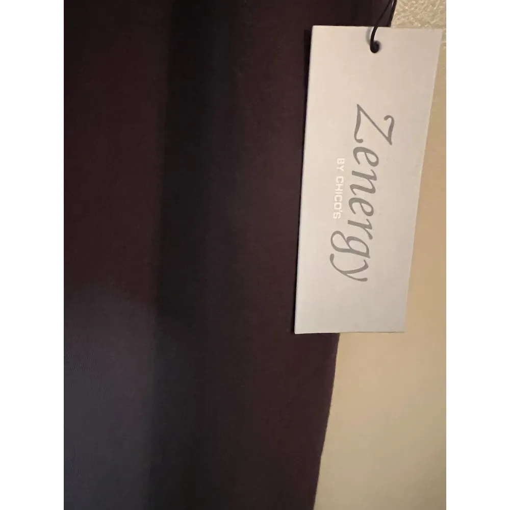 Chico's Zenergy Heartfelt Ascend Dark Brown Pants Sz 2/L/12 Elastic Waist Active - Image 2