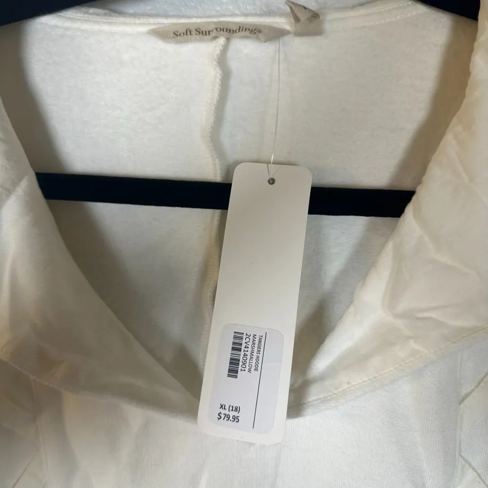 Soft Surroundings Tangiers Cream Lightweight Hoodie Women's Size XL NEW - Image 5