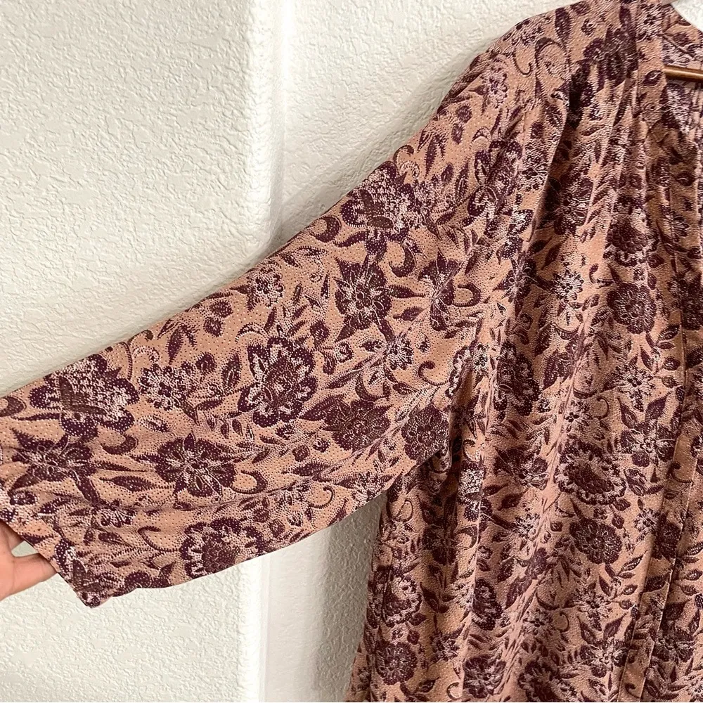 NYDJ Womens Shirt Blouse Pink Pirple Floral Button Front Plus Size 3X - Image 6