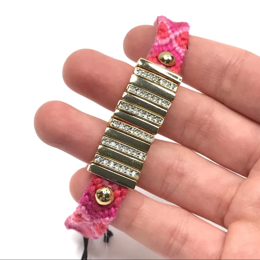 Juicy Couture | Pink Braided Bracelet Gold Bar NWT - Image 3