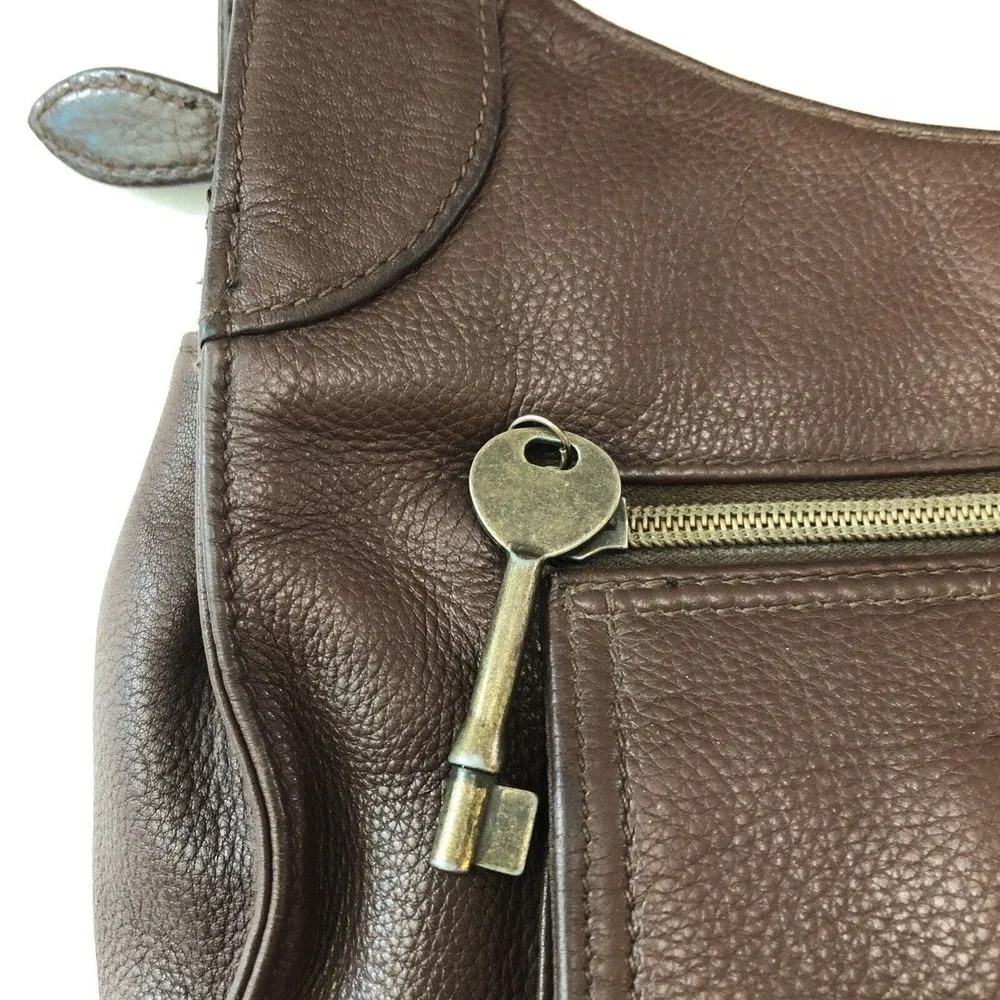 Fossil 1954 Classic #75082 Brown Pebbled Leather Crossbody Messenger Purse Bag - Image 3