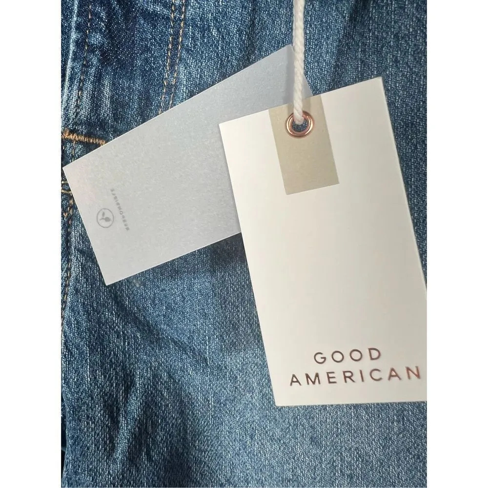 Good American Good Classic Raw Hem High Waist Slim Jeans in Blue940 Size… - Image 5