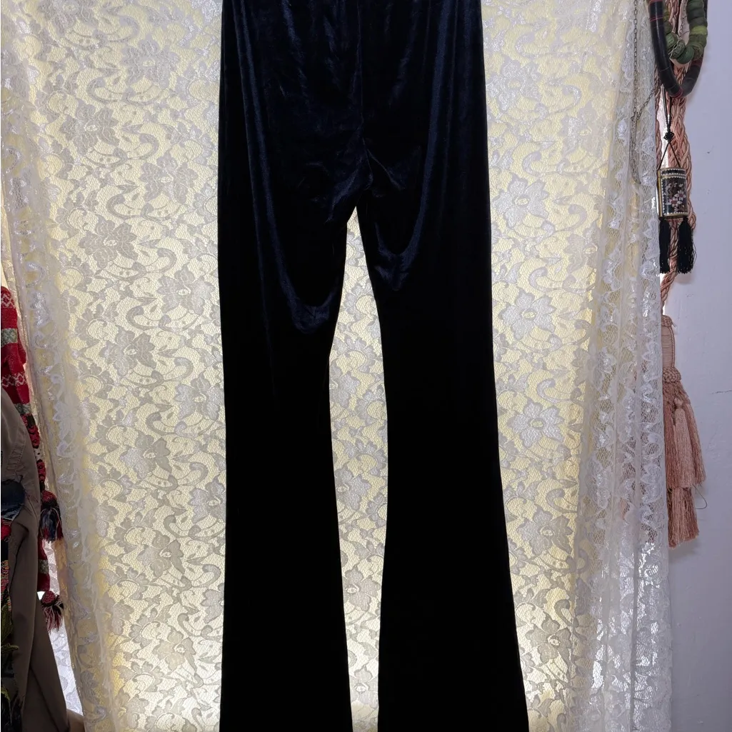 Soprano nwot dark indigo navy blue Velvet Flare bell bottoms Pants small - Image 8