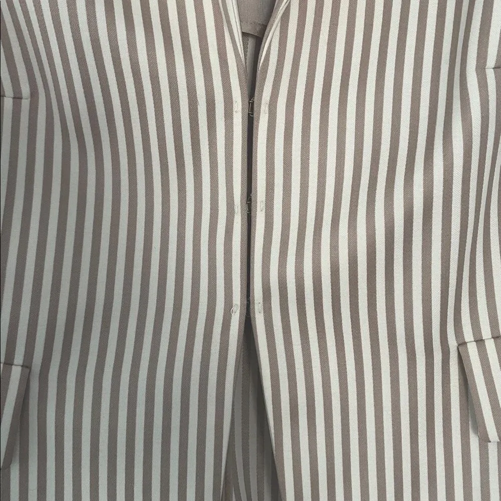 Akris Punto Wool Striped Blazer Hidden Closures Size 12 - Image 5