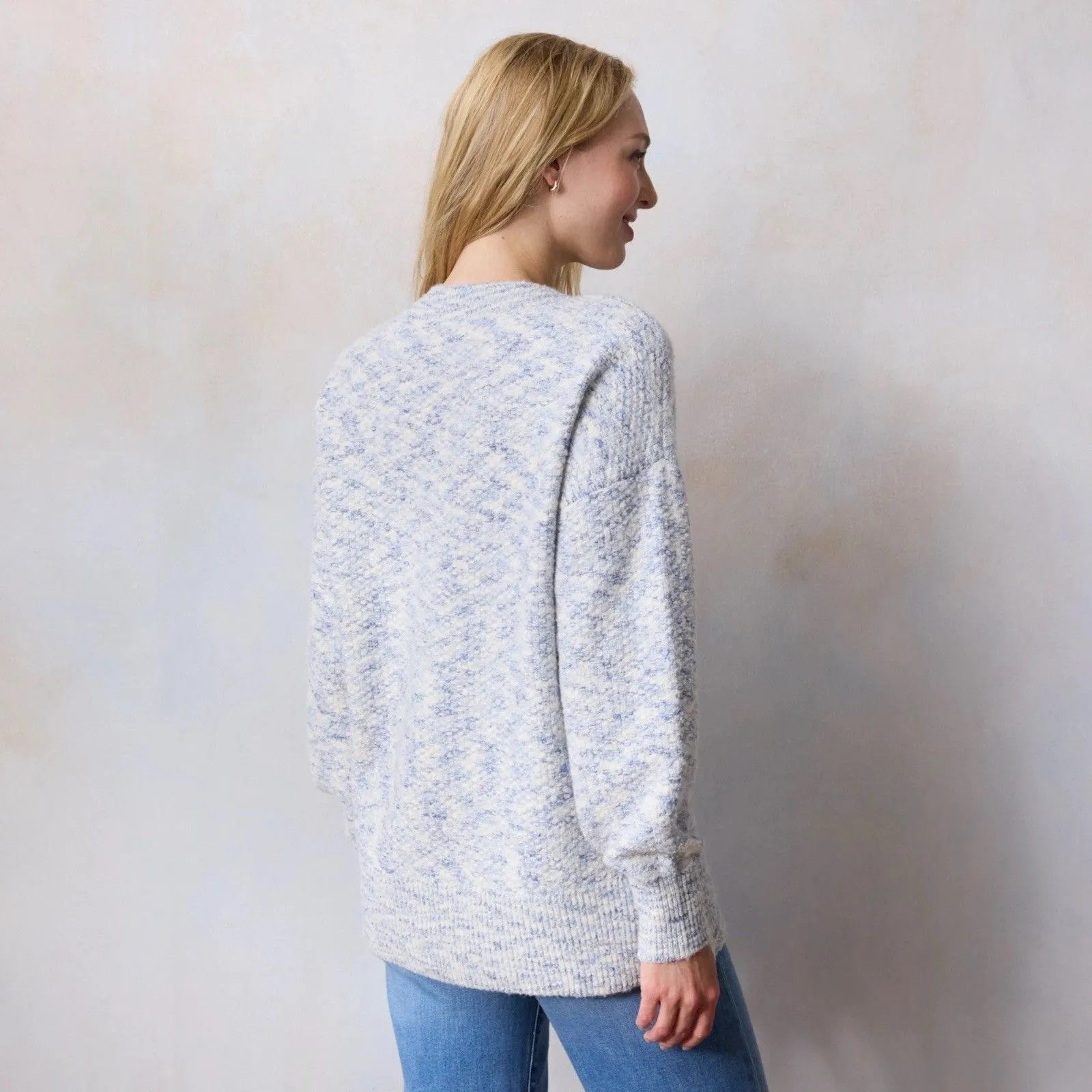 LC Lauren Conrad Sweater Size Medium V-Neck Seed Stitch Tunic - Image 2