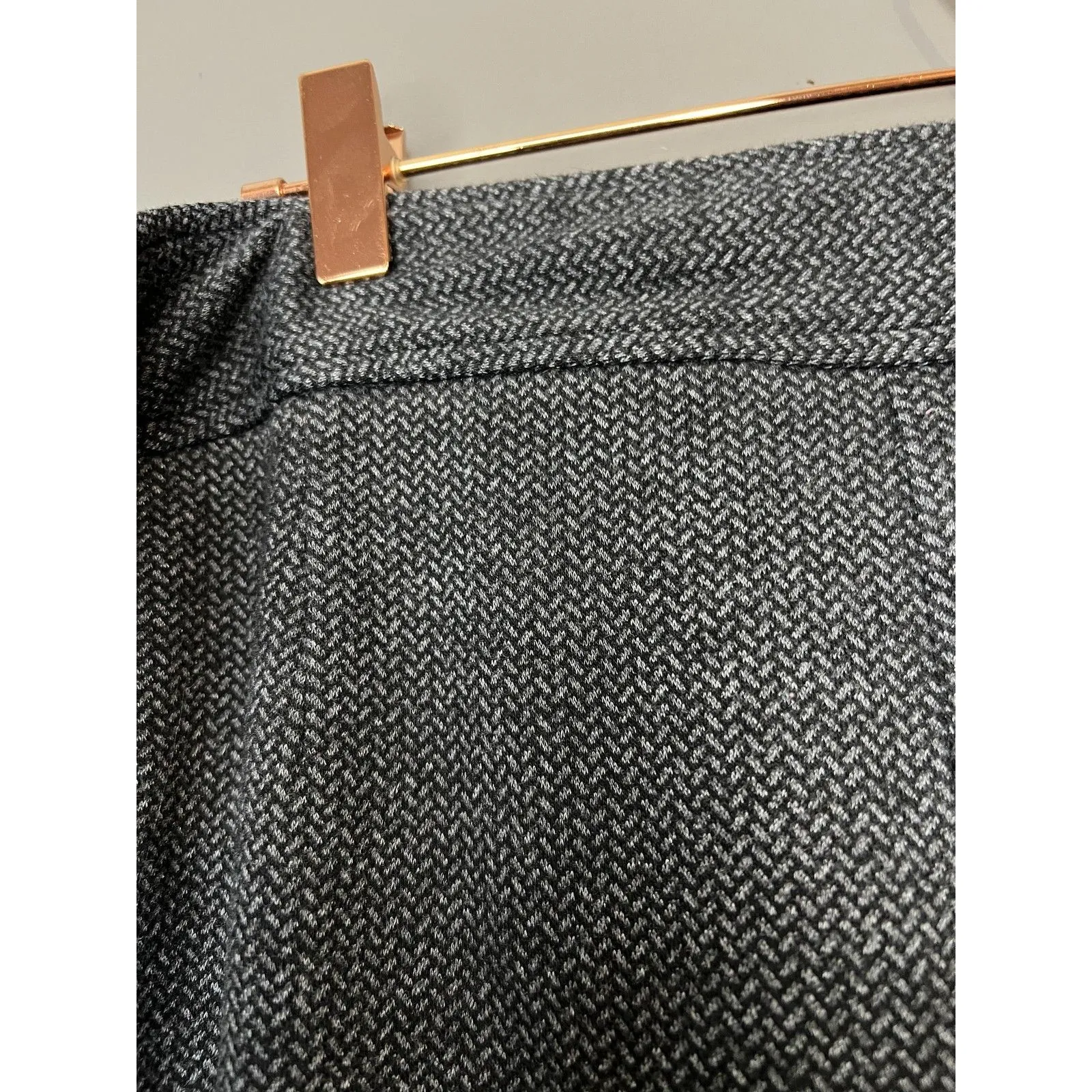 Lane Bryant Pants Womens 26/28 Gray Herringbone Pull On Wide Leg Career - Image 6