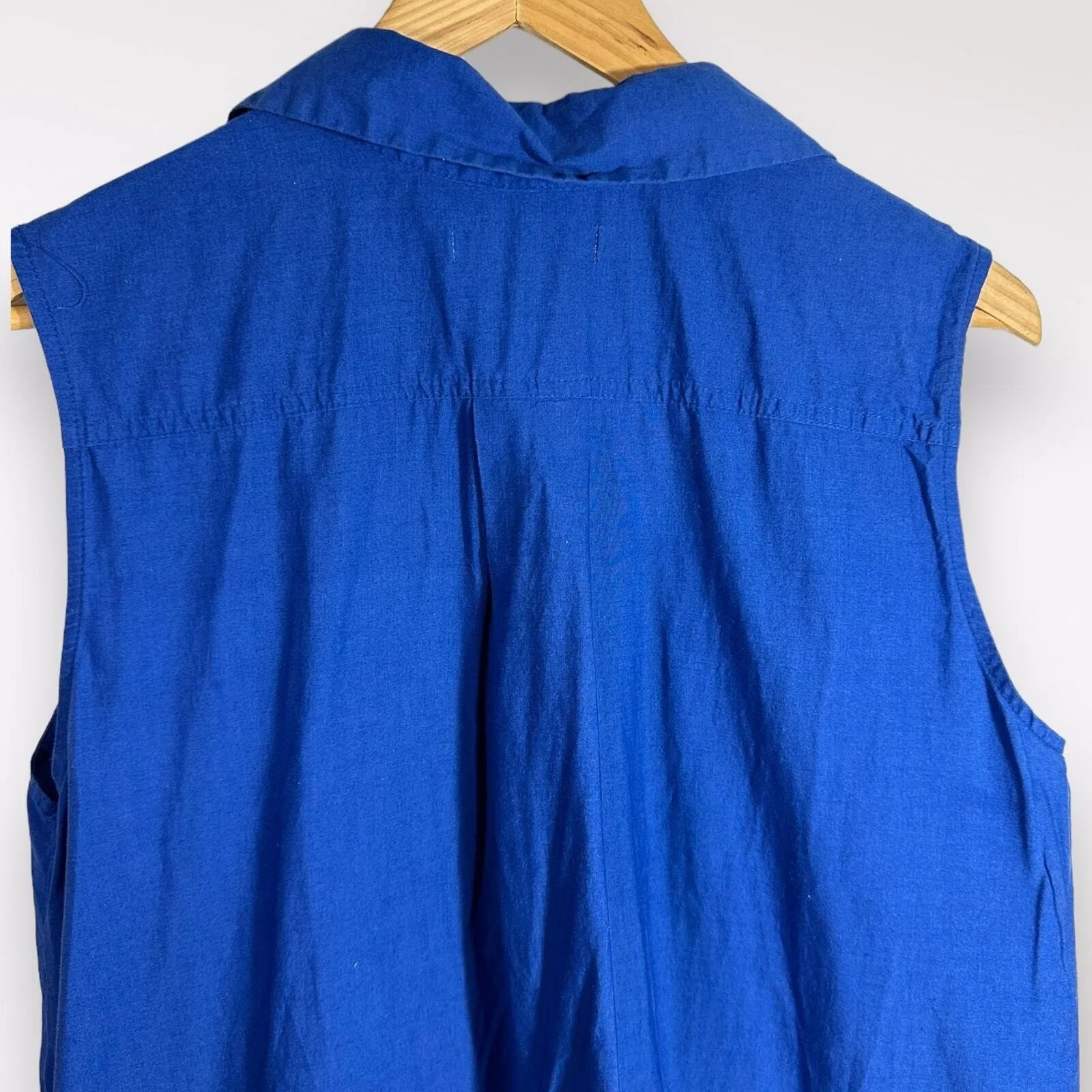 Reed Krakoff Dress Women's Size XL‎ Dip Dye Sleeveless Shirt Dress Blue & White - Image 8