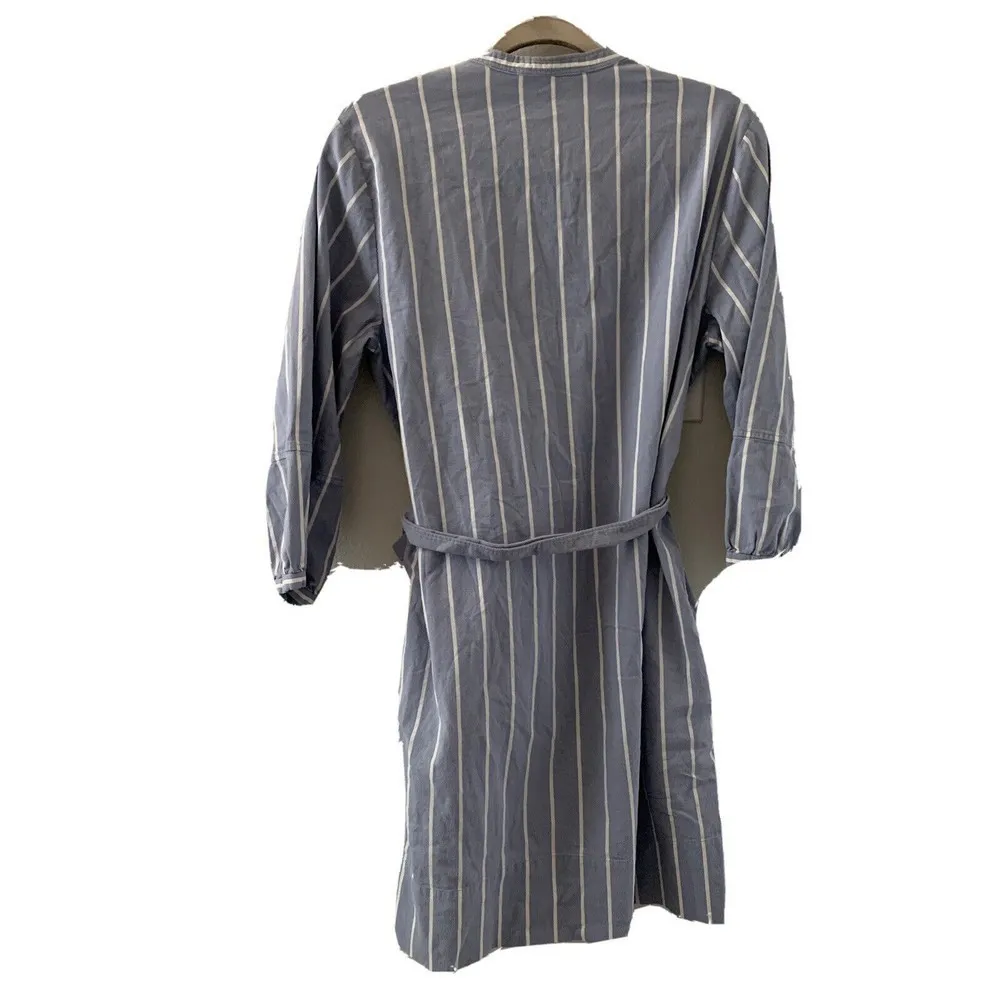 EVERLANE Womens Size 10 Multicolor Stripe Shirt Dress Stretch Tie Waist - Image 3