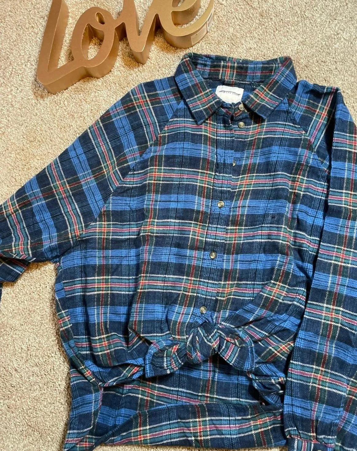 AE Oversized Flannel Plaid Shirt  - Image 6
