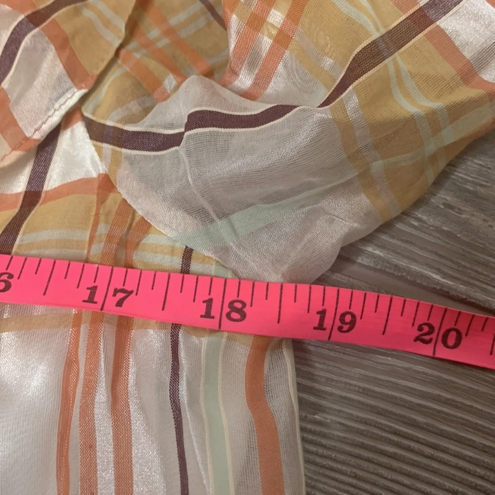 Anthropologie current air plaid structured ruffle organza peasant top sz S - Image 5