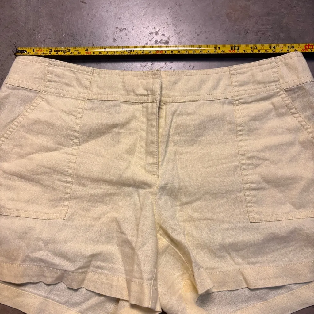 New York & Company Linen Blend Chino Shorts Womans Sz 4 butter yellow - Image 5