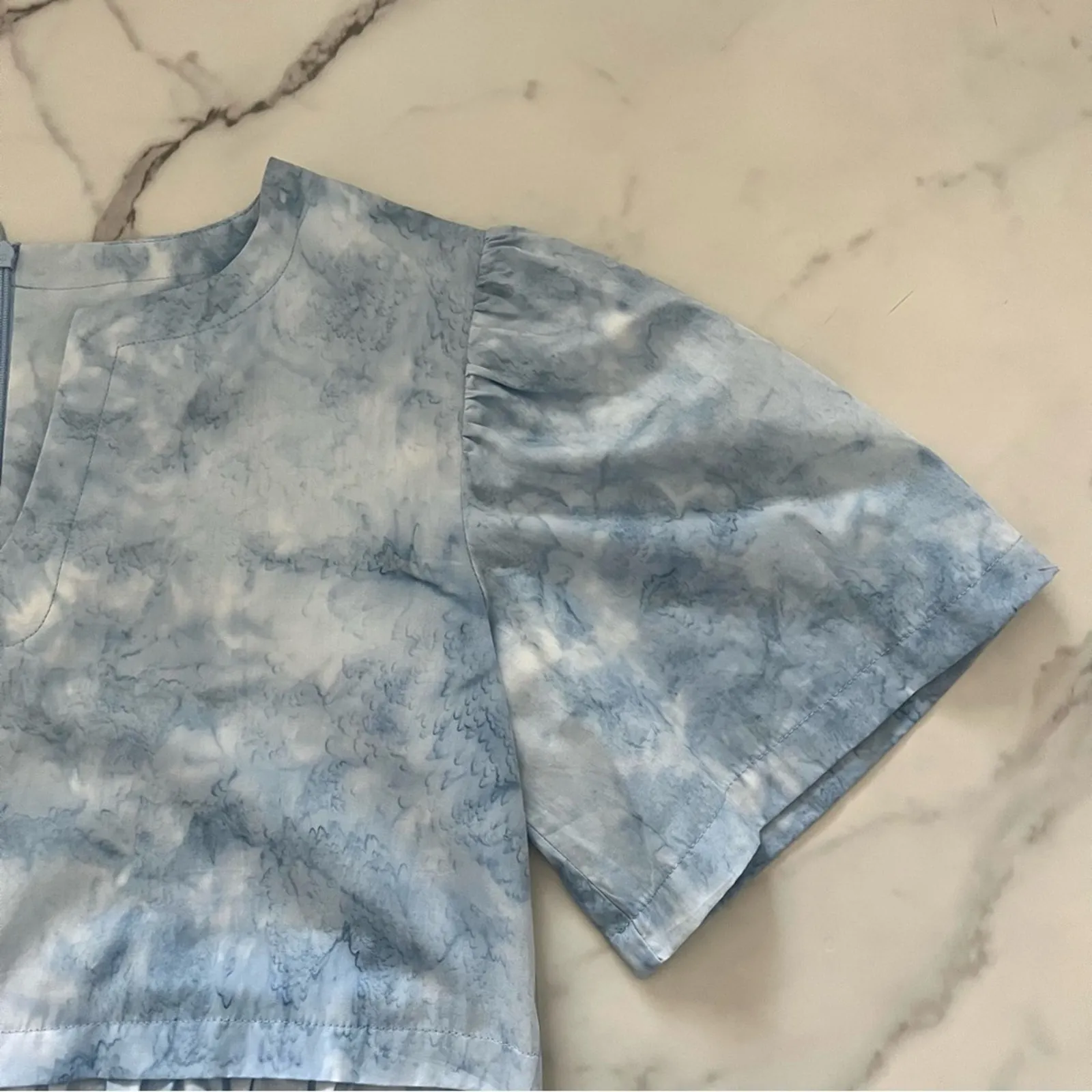 Sara Campbell Cotton Blue Tie - Image 6