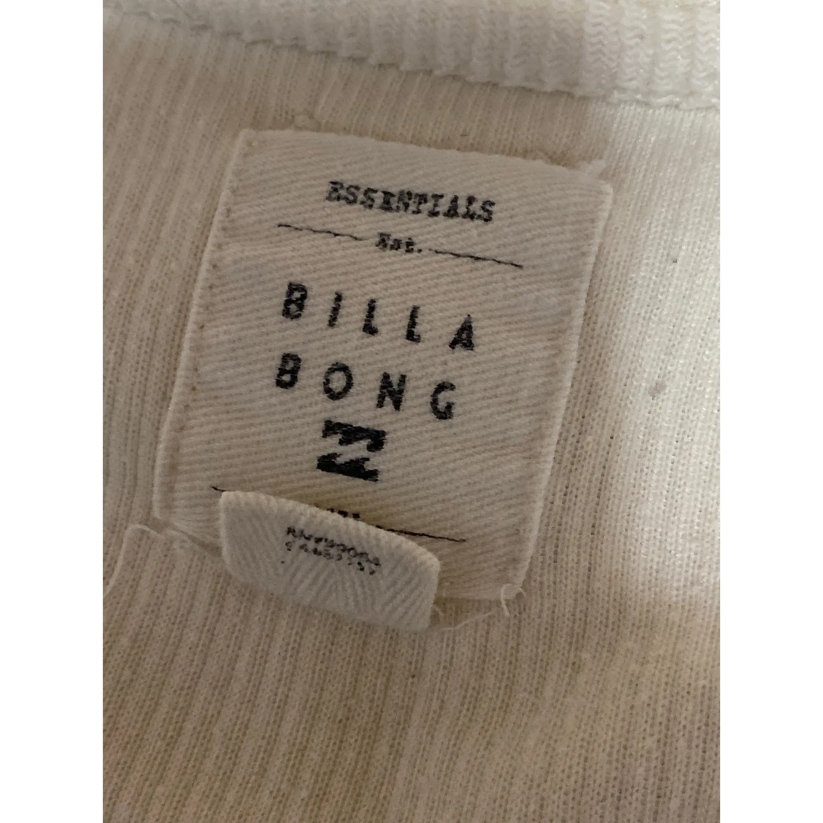 Billabong Women's Cream Embroidered Long Sleeve Crop Sweatshirt Sweater Top Sz M - Image 3