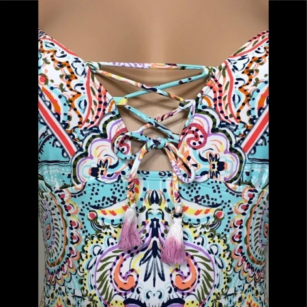 Kenneth Cole lace-up tile swimsuit. NWT - Image 7