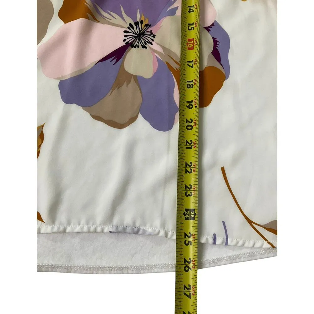 Van Heusen White Floral Shirt Women Top Size XL | 14-17 - Image 5