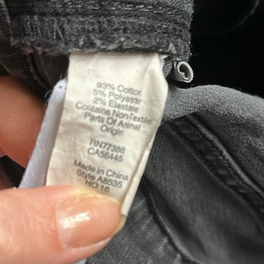 Madewell 9” High Riser Skinny Skinny Gray Black Ripped Knee Jeans 30 - Image 8