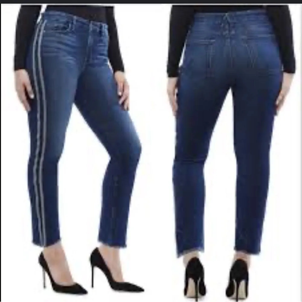 Good American Good legs High waist gray hem jeans 6/28 Excellent Cond Fray Hem - Image 2